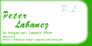 peter labancz business card